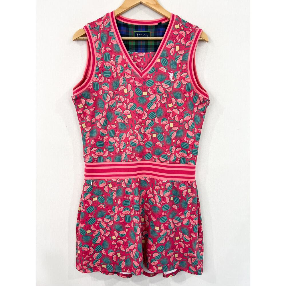William Murray Golf Pink and Green Mini Dress